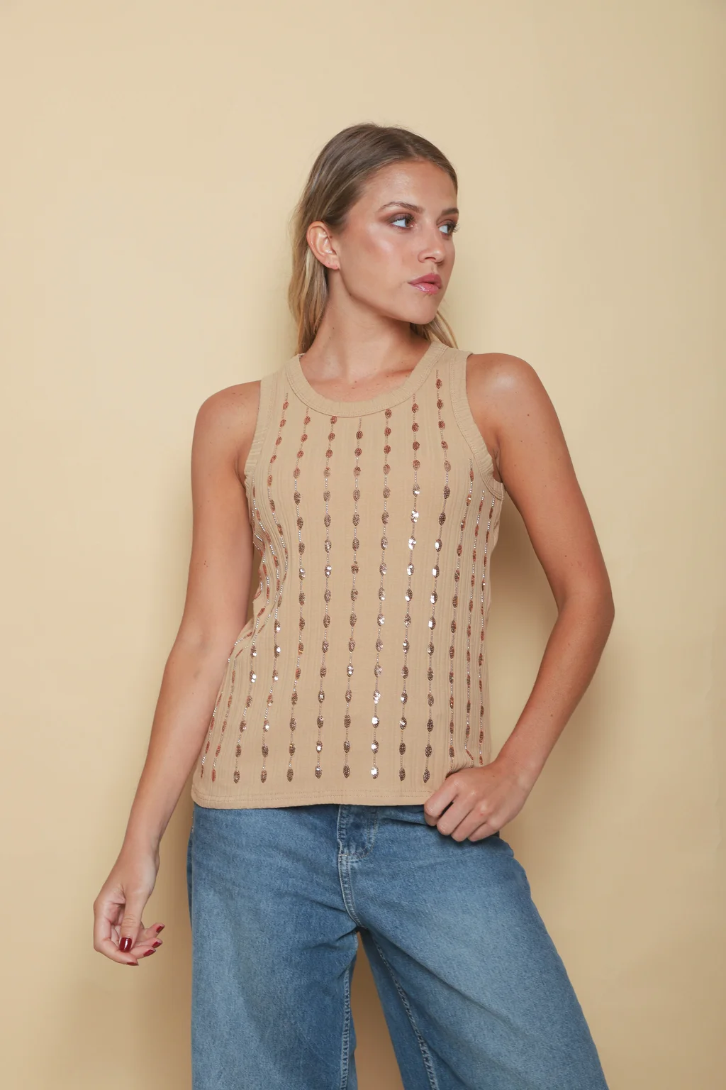 Musculosa BELHER Bordada Lentejuelas GU5215