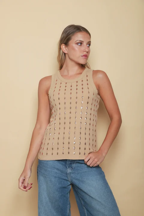 Musculosa BELHER Bordada Lentejuelas GU5215