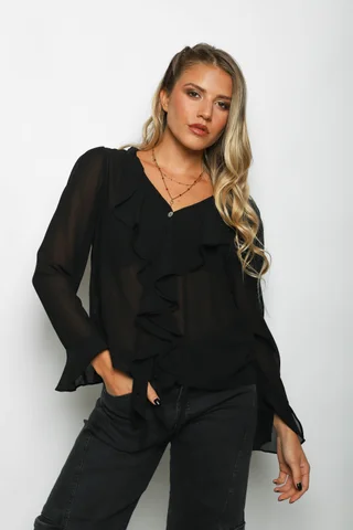 Blusa TITA Gasa c/Volados GUV60 - Vista 3