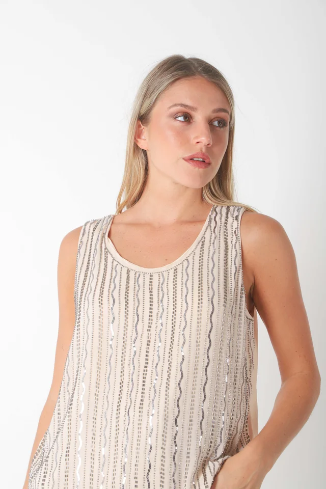 Musculosa SAREE Forrada con Lentejuelas GU70129