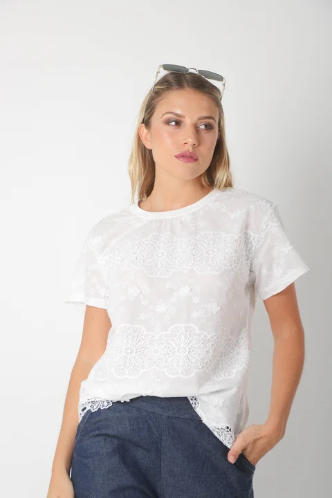 Remera KOISY Broderie Bordada GU5164