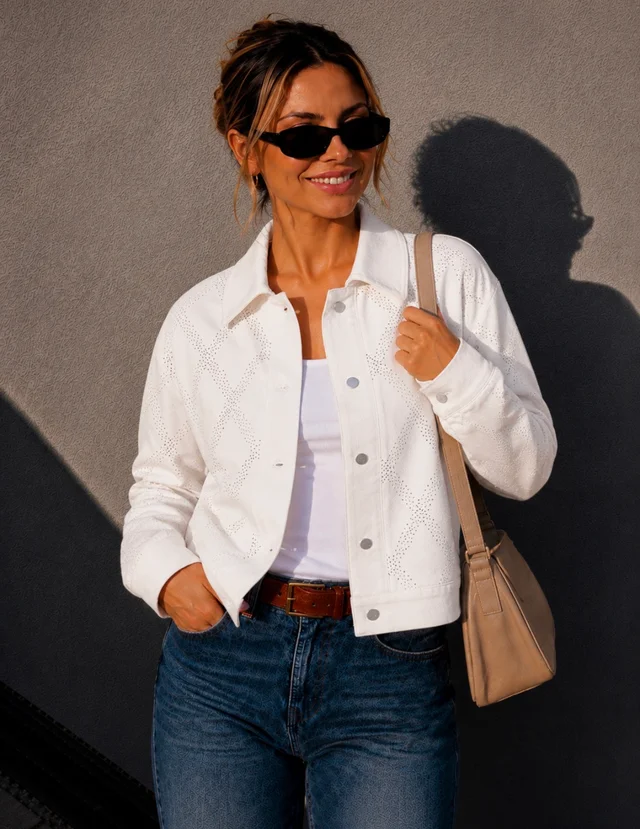 Campera NETI Oversize Jean con Strass Tornasolado GUK4000
