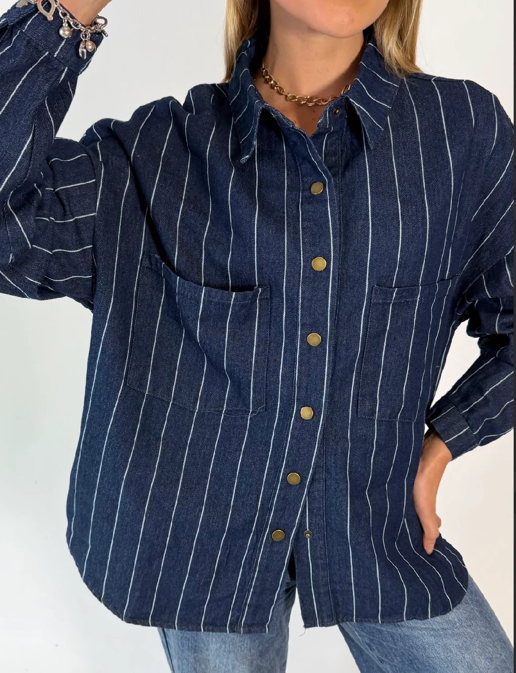 Camisaco VANITY Denim Rayado GU 70273