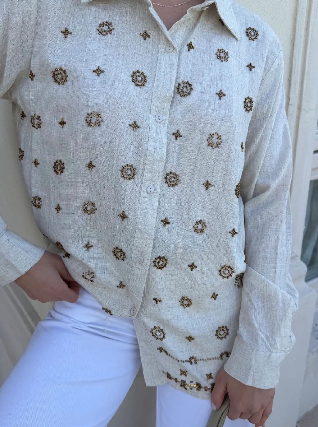 Camisa PUIGARI Lino Bordada GU70238
