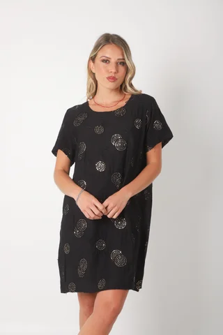 Vestido REGAZZA Lino c/bordado GUCH3013 - Vista 5