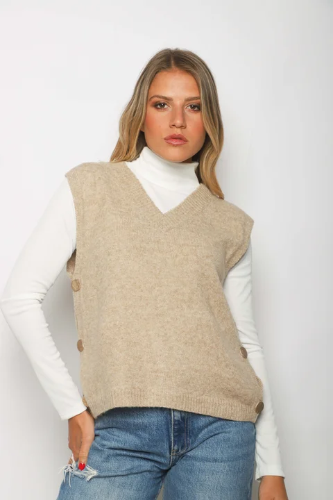 Chaleco FRANCE Cashmire Botones GU67602