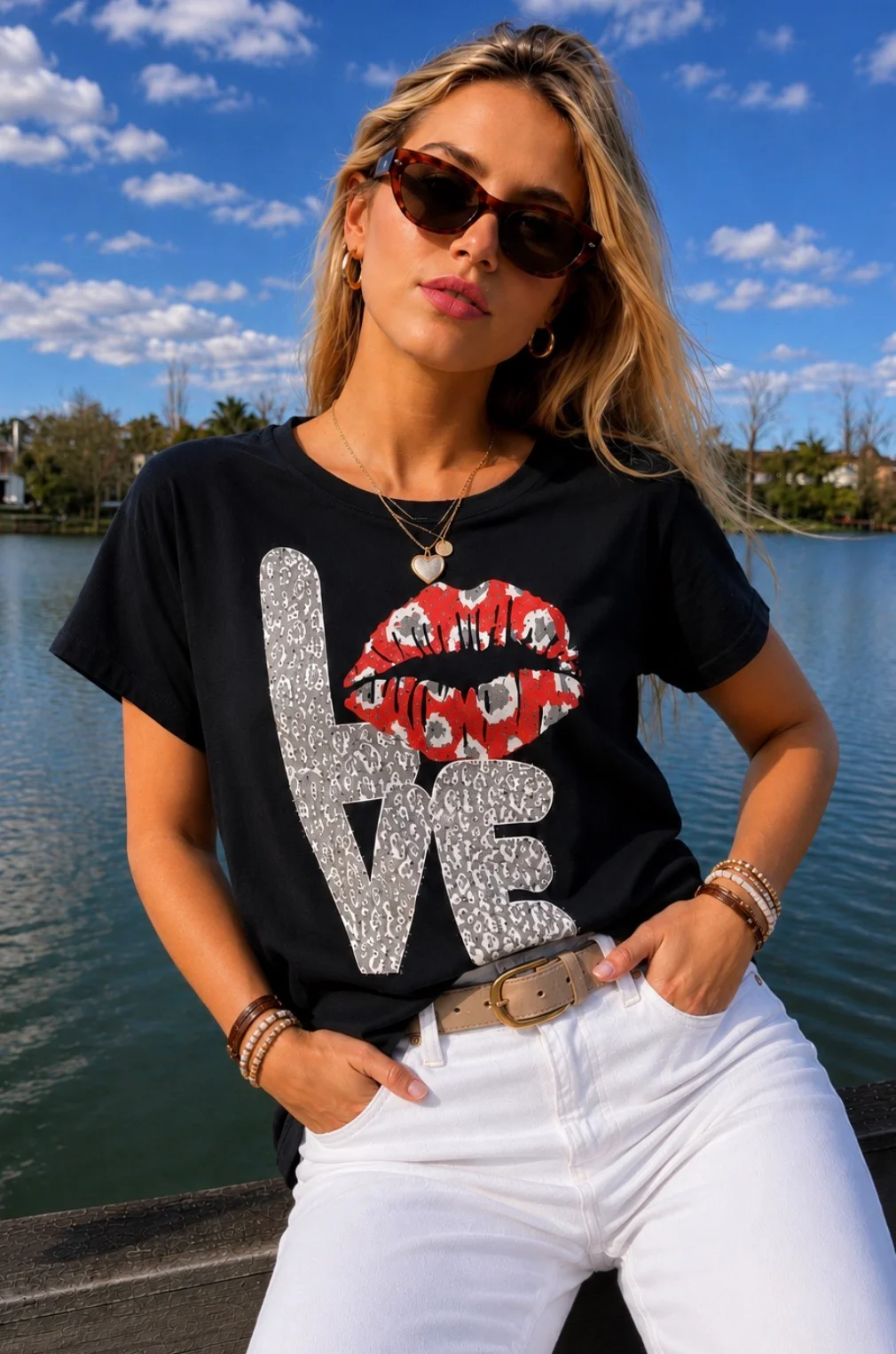 Remera LOVE PRINT c/strass GU7487