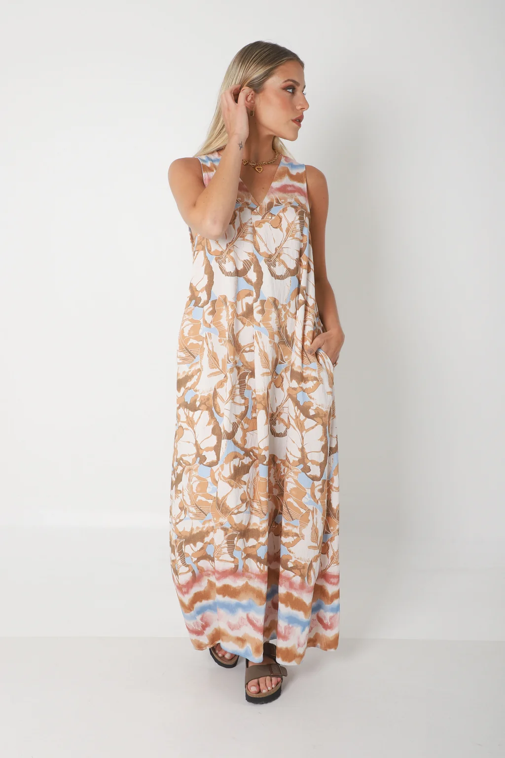 Vestido Mandarin ANDIRA c/ Bolsillos GU252