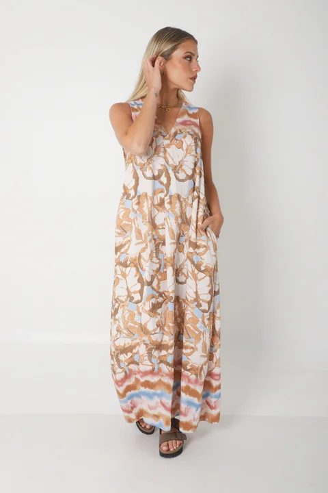 Vestido Mandarin ANDIRA c/ Bolsillos GU252