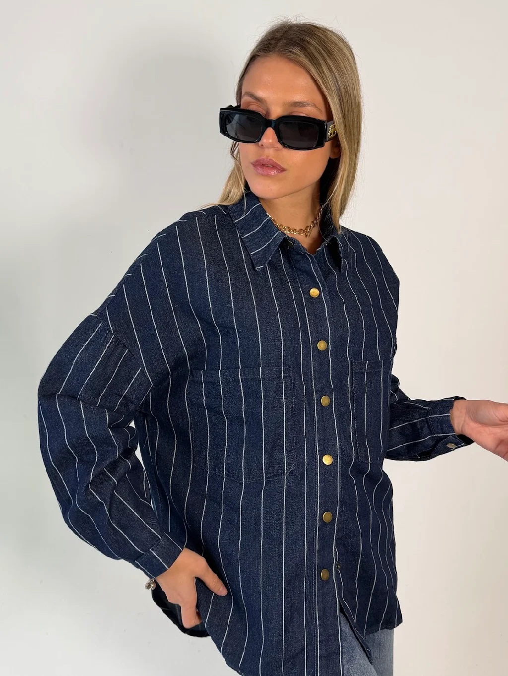 Camisaco VANITY Denim Rayado GU 70273