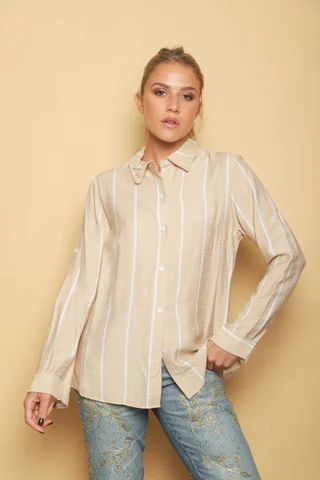 Camisa Freda Crepe Raya Intercalada - Vista 2