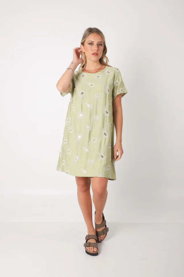  Vestido LOIRA lino c/bordado GUCH3013-1