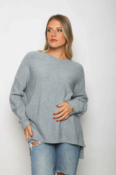 Sweater BIRMANA Largo Bremer con Botones GUL808