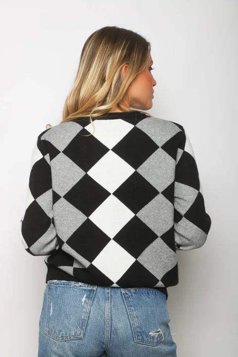 Sweater LOCH Bremer Rombo con Strass GUL840