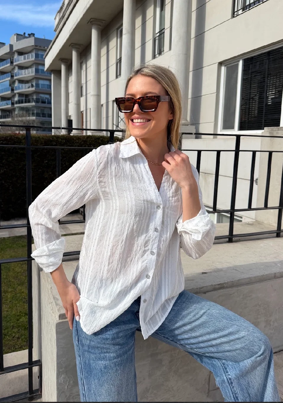 Camisa MARVI con Guardas con Strass GUK70241