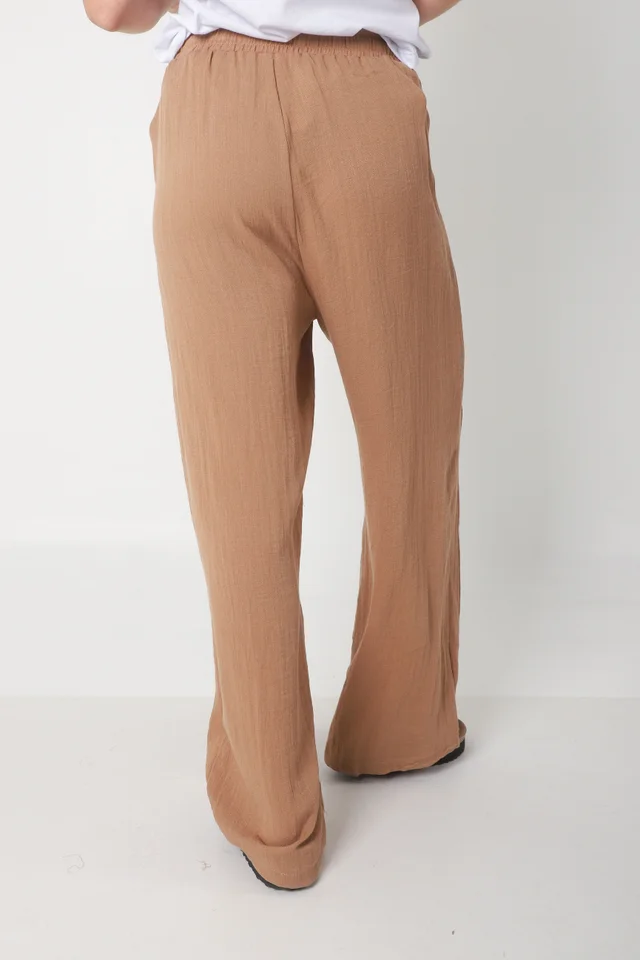 Pantalón MARE de Lino con  Tiras Bolsillos GU0332