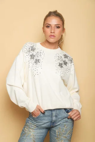 Sweater ZACHER c/ Apliques GU250560 - Vista 2