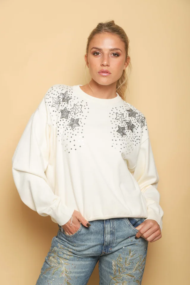 Sweater ZACHER c/ Apliques GU250560
