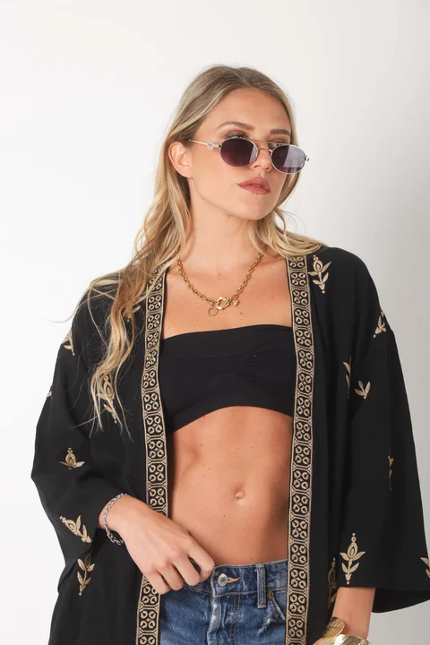 Kimono SIBYL lino c/bordado GU0540