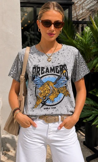 Remera DREAMERS Nevada c/ Lentejuelas  GU5106 - Vista 5