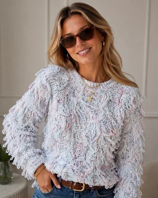 Sweater MALIBU Tejido Grueso c/ Flecos GUL74222 - Vista 6