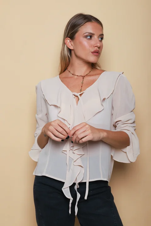 Blusa TITA Gasa c/Volados GUV60