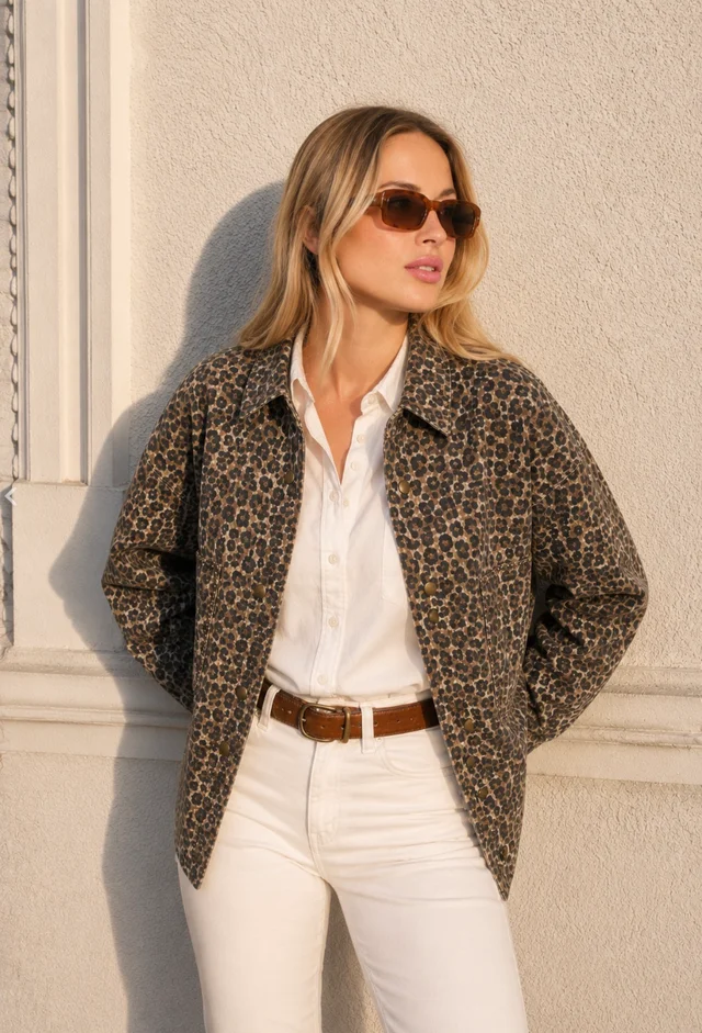 Camisaco Amplio BERLIN PRINT Gabardina con Tachas GU70012