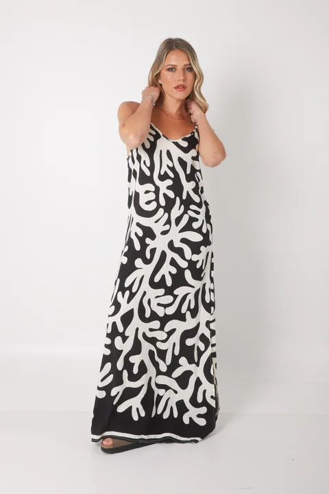 Vestido COZAMUI lino estampado GUK70142-6