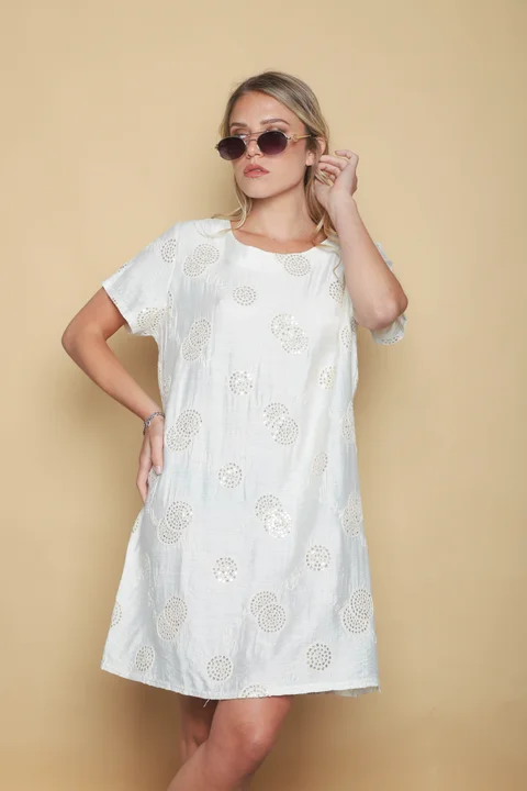 Vestido REGAZZA Lino c/bordado GUCH3013