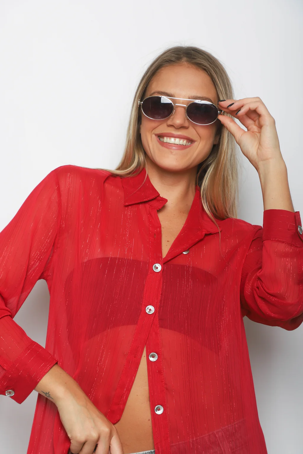 Camisa DORAL Gasa c/ Botones con Brillos GU0345