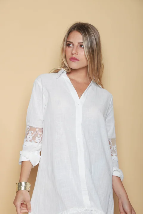 Vestido Lino Canberra con Tull Classic GUK4004