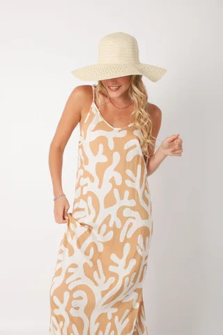 Vestido COZAMUI lino estampado GUK70142-6 - Vista 5