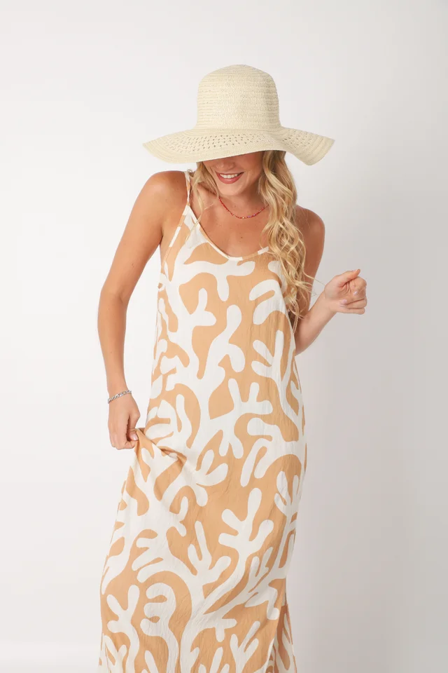 Vestido COZAMUI lino estampado GUK70142-6