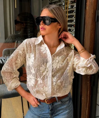 Camisa DARLIN Con Encaje y Bordado GUK70283 - Vista 3