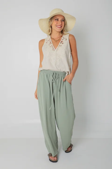 Pantalón OCEAN de CEY con Tiras y Bolsillos GU0331