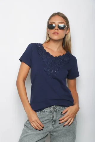 Remera ETIOPIA ENCAJE GU356342 - Vista 3