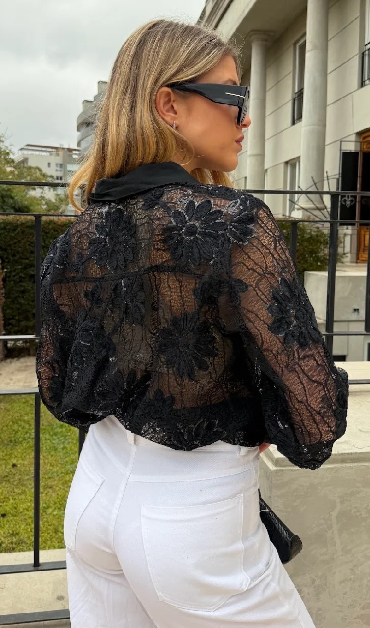 Camisa DARLIN Con Encaje y Bordado GUK70283