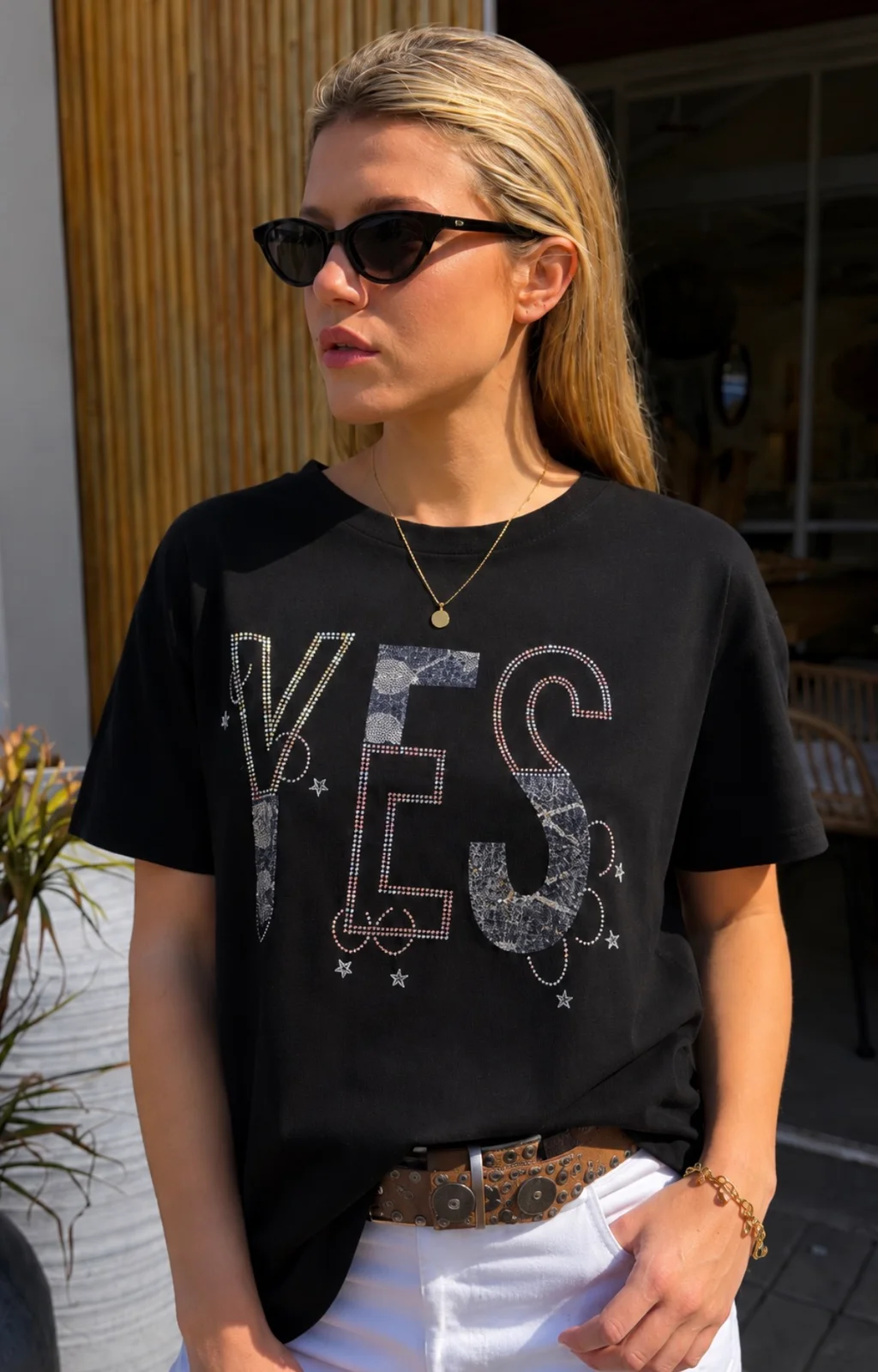 Remera Amplia Yes con Brillos GU87352