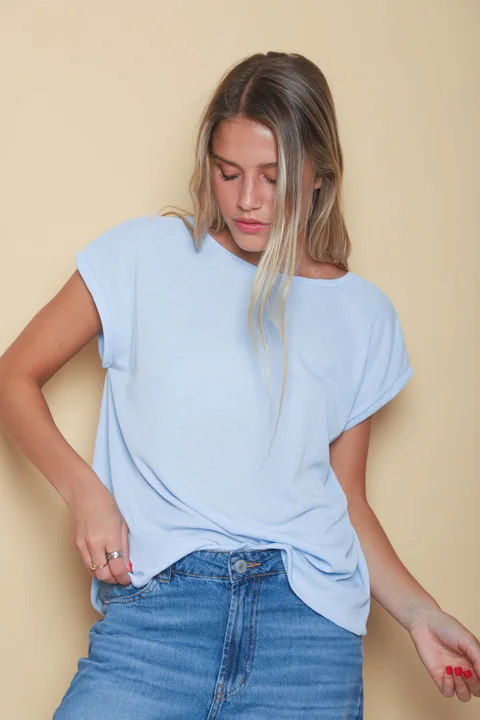 Remera Dana Hilo Flame con Lurex