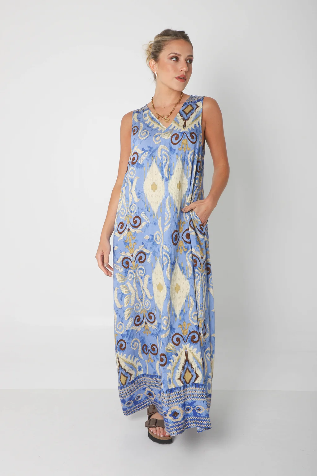 Vestido Mandarin INDIAN c/ Bolsillos GU252