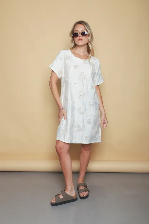 Vestido REGAZZA Lino c/bordado GUCH3013