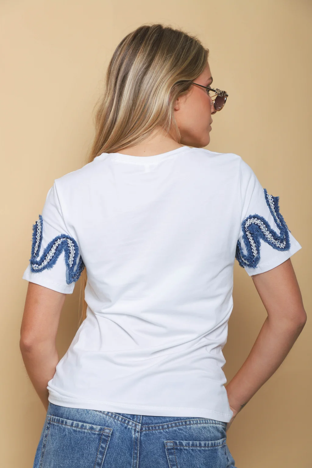 Remera BLUE LOVE STRASS GU7490