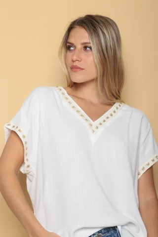 Blusa Amplia Zamia de Lino GU0543 - Vista 3