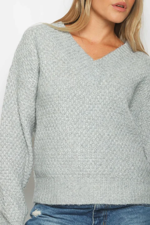 Sweater Kiria Escote V Tejido Grueso GU81330