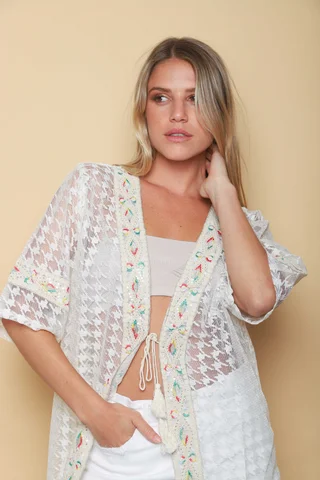 Kimono Encaje Black Munnar GU1469 - Vista 2