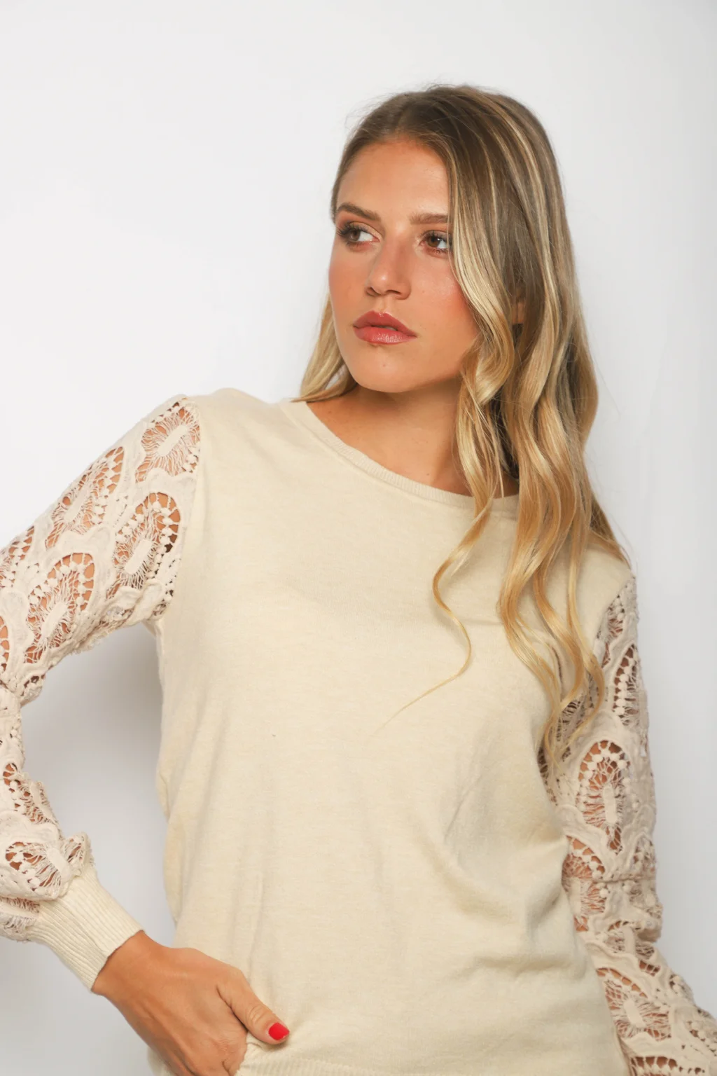 Sweater MELROUSE Bremer c/ Guipiur en mangas GUL600