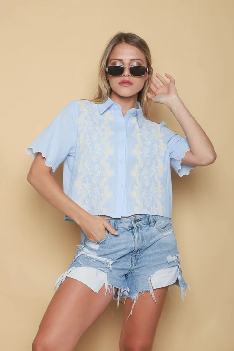 Camisa LUX Manga Corta Bordada GUK70205