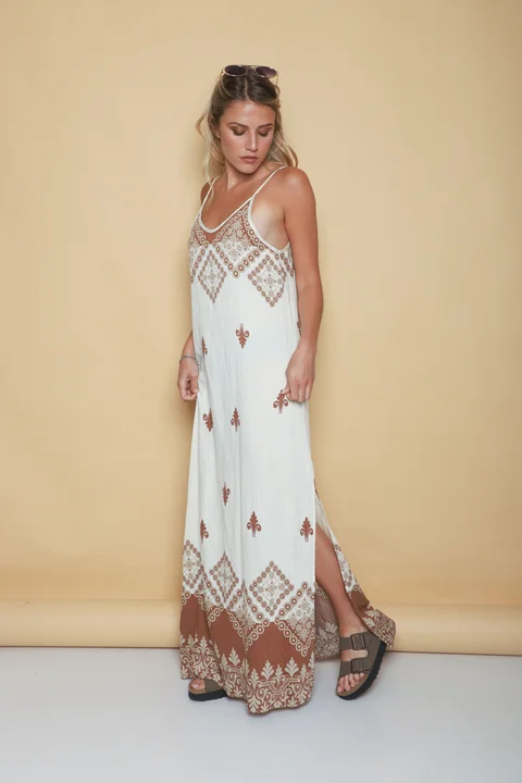 Vestido ARCIL lino estampado GUK70142-7