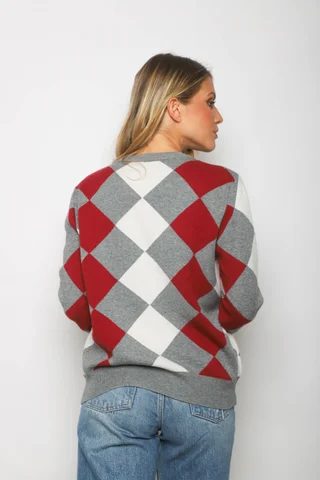 Sweater LOCH Bremer Rombo con Strass GUL840 - Vista 5