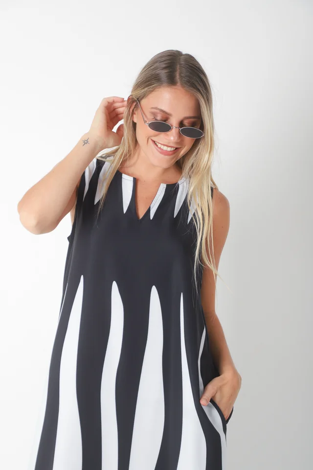 Vestido MADISON BLACK AND WHITE GU264